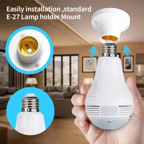 V380 Bulb Light 960P Wireless Panoramic IP Camera.0 - Image 5