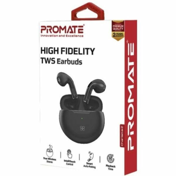 Promate True Wireless Earbuds Black | CHARISMA-2