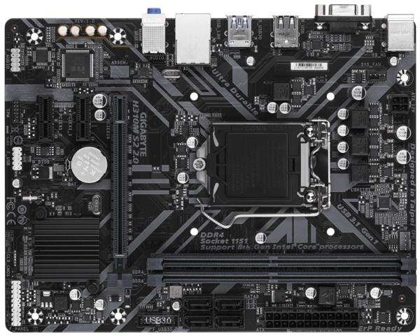 Intel H310 Ultra Durable motherboard with GIGABYTE 8118 Gaming LAN, Anti-Sulfur Resistor, Smart Fan5, CEC 2019 ready - Image 2