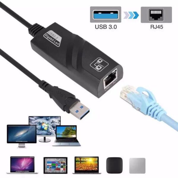 Ethernet Adapter USB 3.0 To 10/100/1000 Gigabit RJ45 Ethernet LAN Network Adapter 1000Mbps