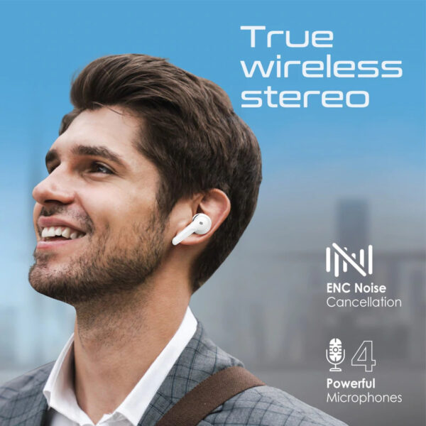 Promate High Definition ENC Earphones With IntelliTouch White | FreePods-3 - Image 6