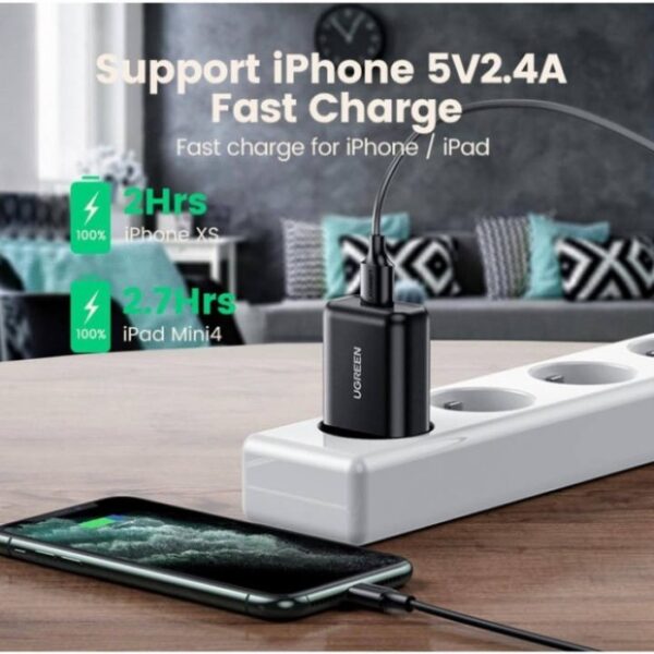 18W QC3.0 USB-A CELL PHONE FAST CHARGER ADAPTER UGREEN CD122 - 70273 - Image 3