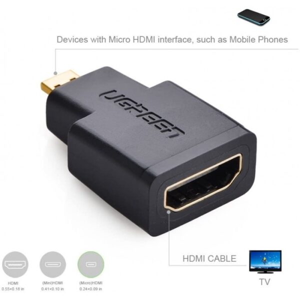 4K MICRO HDMI MALE TO HDMI FEMALE ADAPTER UGREEN 20106 - 20106 - Image 10