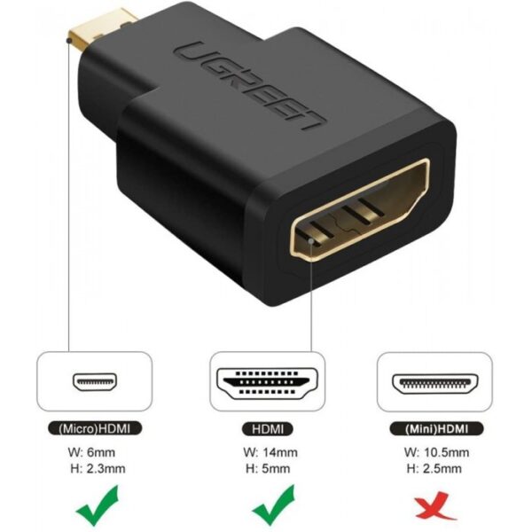 4K MICRO HDMI MALE TO HDMI FEMALE ADAPTER UGREEN 20106 - 20106 - Image 5