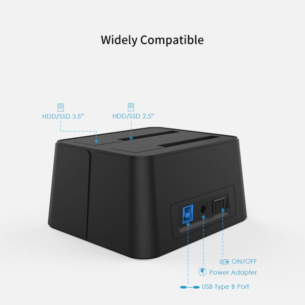 USB 3.0 SATA Dual Bay HDD Docking Station - Image 2