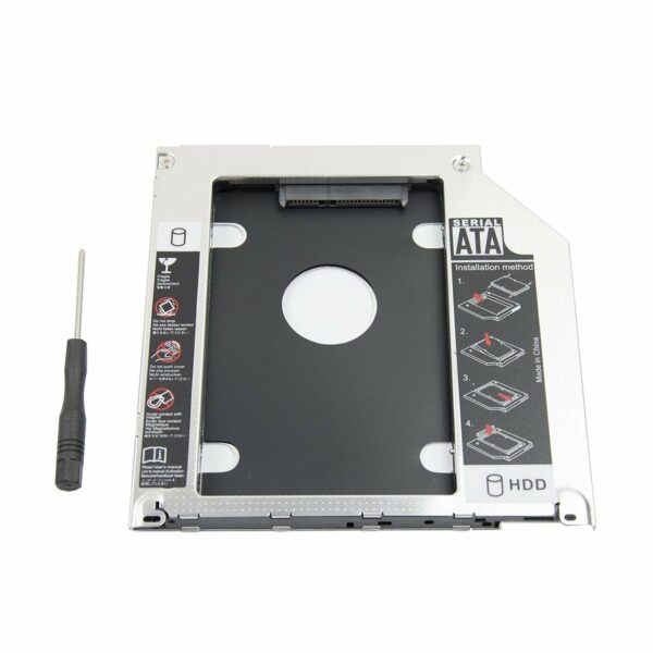 SSD HDD Caddy 9.5mm Aluminum 2nd Hard Disk Drive Caddy Case Adapter for Universal Laptop CD/DVD-ROM Optical Bay