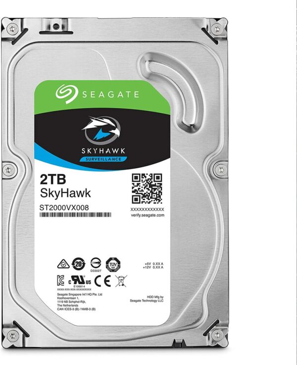 Seagate SkyHawk 2TB Surveillance Internal Hard Drive HDD – 3.5 Inch SATA 6Gb/s 64MB Cache for DVR NVR Security Camera System