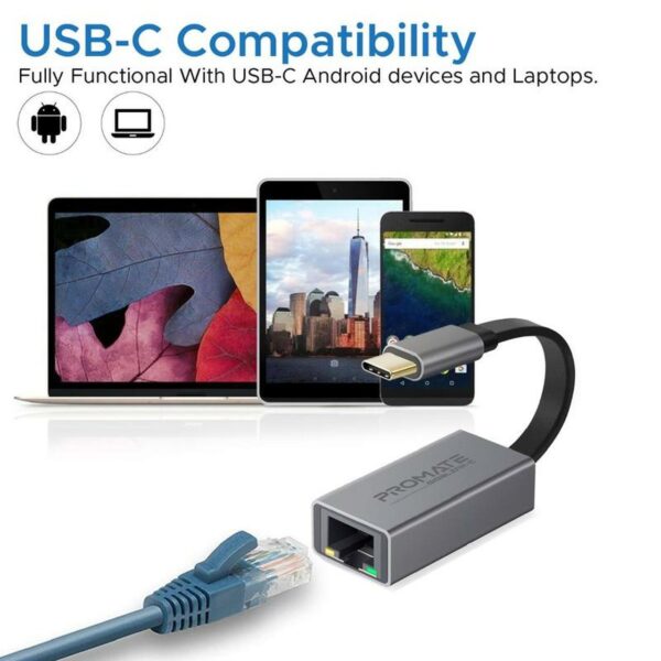 PROMATE High Speed USB-C to Gigabit Ethernet Adapter | GigaLink-C - Image 3