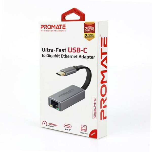 PROMATE High Speed USB-C to Gigabit Ethernet Adapter | GigaLink-C