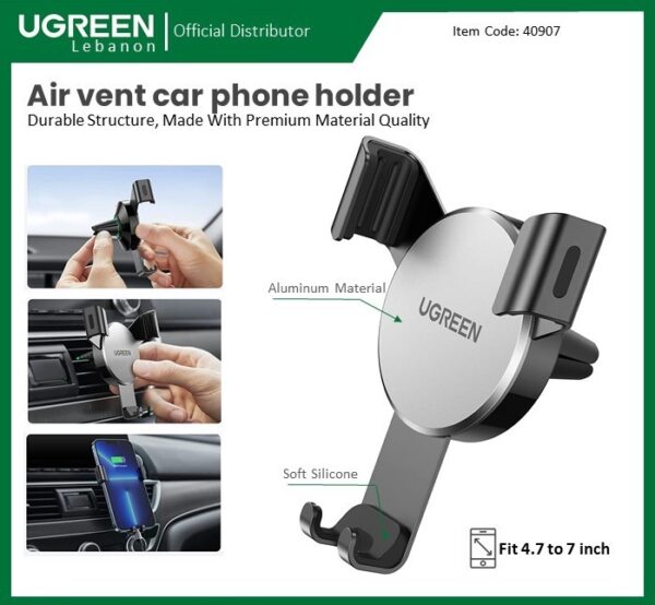 AIR VENT GRAVITY CAR PHONE HOLDER UGREEN LP130 - 40907