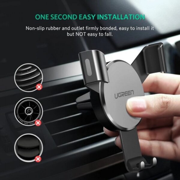 AIR VENT GRAVITY CAR PHONE HOLDER UGREEN LP130 - 40907 - Image 2