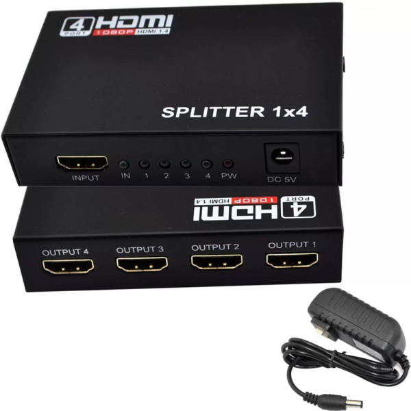 4K HDMI Splitter 1 Port to 4 HDMI Display Duplicate/Mirror