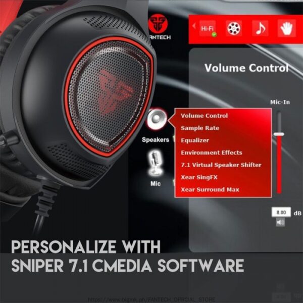 FANTECH HG16 SNIPER 7.1 RGB GAMING HEADSET - Image 7