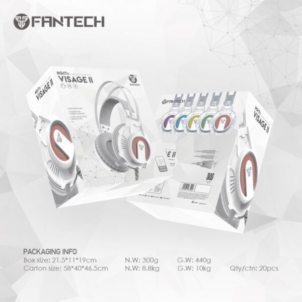 FANTECH HG17S VISAGE 2 RGB GAMING HEADSET (WHITE SPACE EDITION) - Image 14