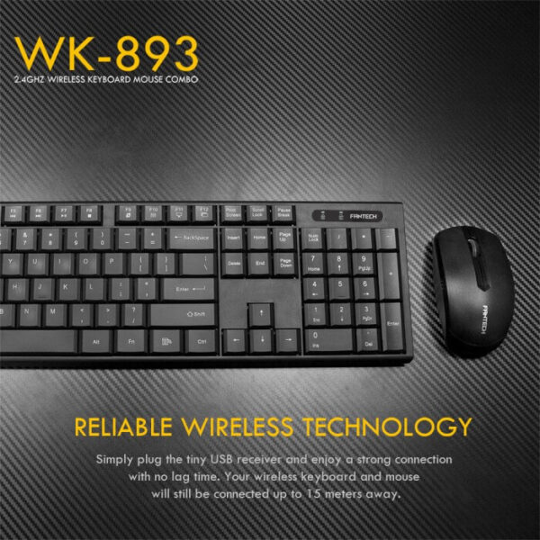 FANTECH WK-893 WIRELESS COMBO KEYBOARD & MOUSE - Image 4