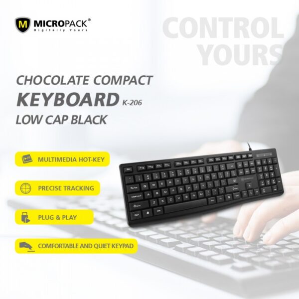 MICROPACK K-206 COMPACT WIRED KEYBOARD