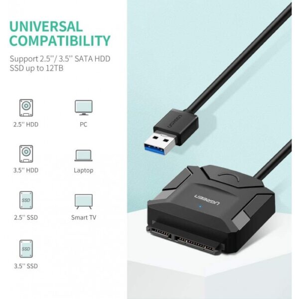 USB 3.0 TO SATA HARD DRIVER CONVERTER CABLE UGREEN CR108 - 20611 - Image 2