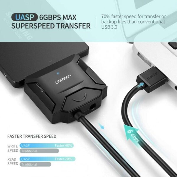 USB 3.0 TO SATA HARD DRIVER CONVERTER CABLE UGREEN CR108 - 20611 - Image 3