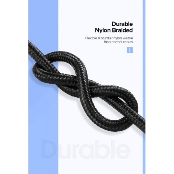 USB TO USB-C 5V/3A FAST CHARGE & DATA CABLE - NYLON BRAIDED & ALUMINUM BODY UGREEN US288 - Image 5