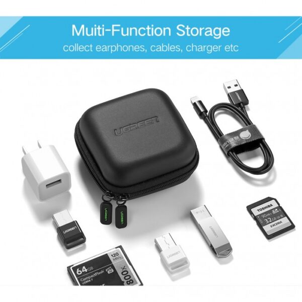 WATERPROOF SMALL SIZE CASE FOR EARPHONE, CABLE, CHARGER, EARBUDS & MEMORY CARD UGREEN - Image 10