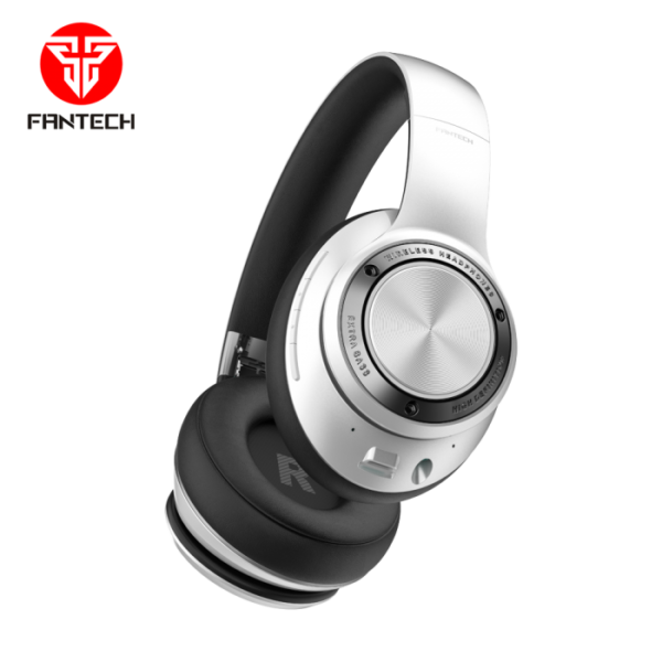 FANTECH WH01 WIRELESS HEADPHONES, DUAL MODE CONNECTION BT5.0 & 3.5MM JACK GAMING HEADSET (WHITE) - Image 3