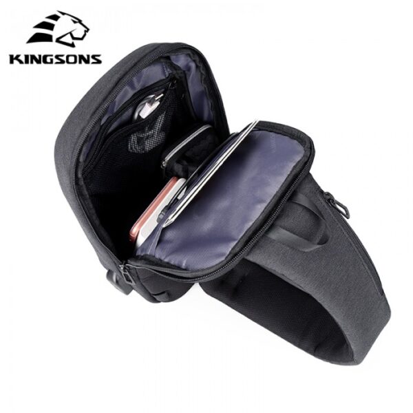 KINGSONS MULTIFUNCTIONAL CHEST BAG KS3173W DARK GRAY WATER-RESISTANT, SHOCK-RESISTANT - Image 11