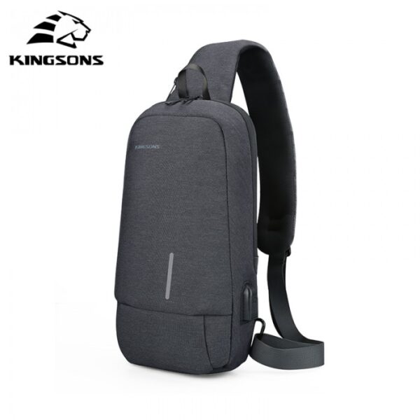 KINGSONS MULTIFUNCTIONAL CHEST BAG KS3173W DARK GRAY WATER-RESISTANT, SHOCK-RESISTANT - Image 9