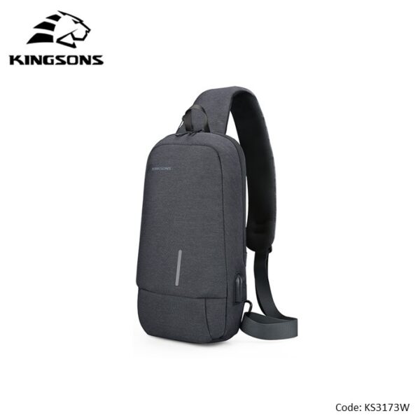 KINGSONS MULTIFUNCTIONAL CHEST BAG KS3173W DARK GRAY WATER-RESISTANT, SHOCK-RESISTANT