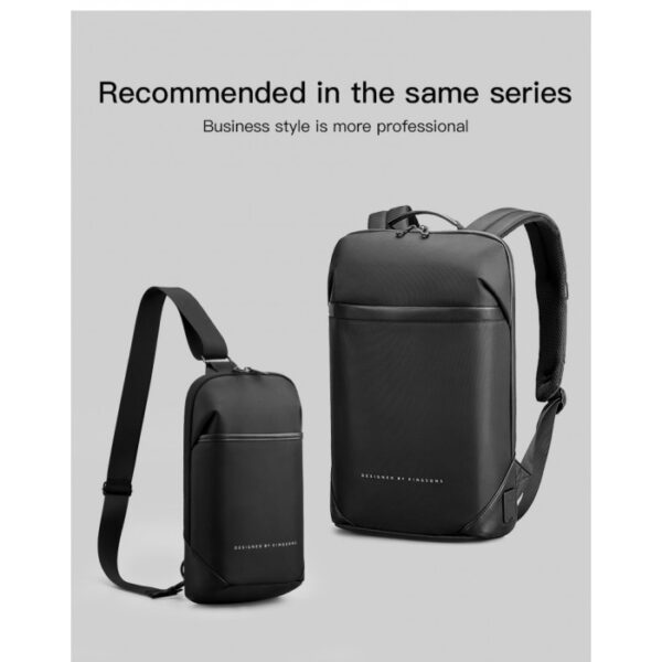 KINGSONS MULTIFUNCTIONAL CHEST BAG KS3211W DARK GRAY WATER-RESISTANT, SHOCK-RESISTANT, SLIM DEISGN - Image 2