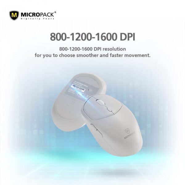 MICROPACK M-726W SPEEDY LITE WIRELESS OFFICE MOUSE (GREY) - Image 9