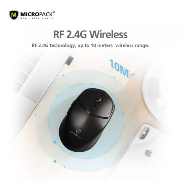 MICROPACK M-726W SPEEDY LITE WIRELESS OFFICE MOUSE (GREY) - Image 8