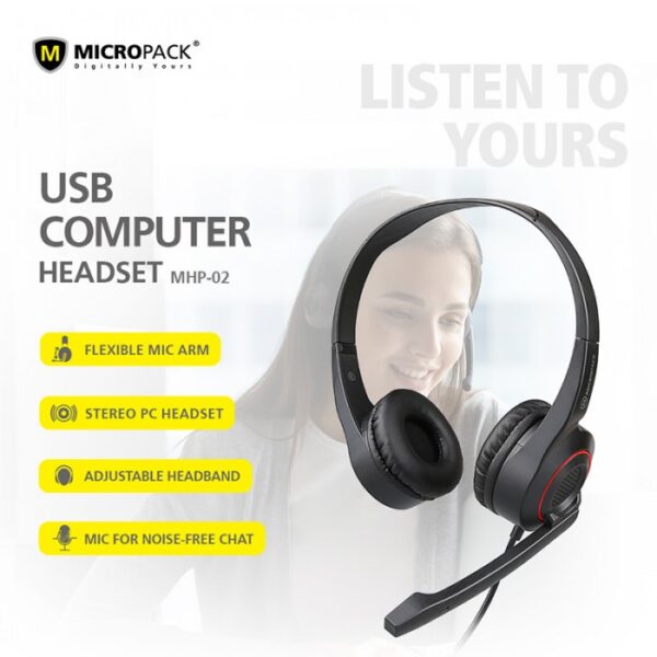 MICROPACK MHP-02 CHAT & STEREO USB COMPUTER HEADSET - Image 12