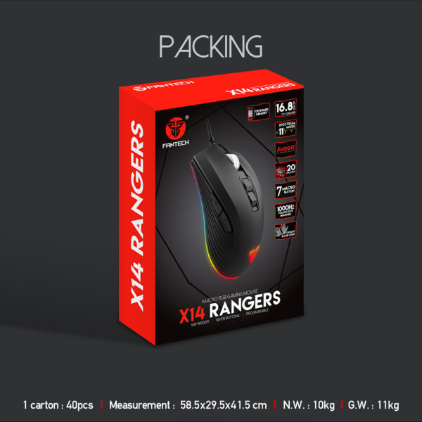 X14 Ranger Macro RGB Gaming Mouse