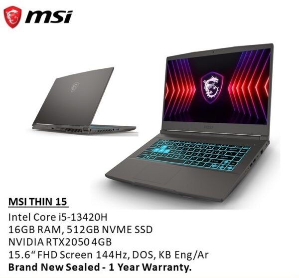 MSI THIN 15 GAMING LAPTOP 9F7-16K831-2257