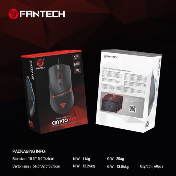 Fantech VX7 CRYPTO RGB Gaming Mouse (Black) - Image 3