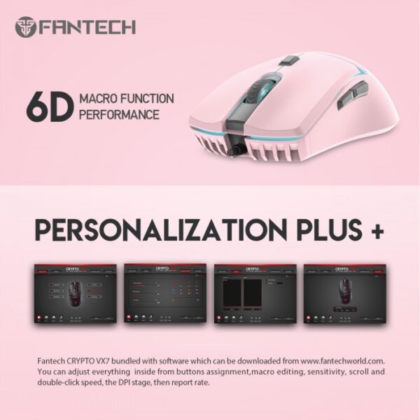 Fantech VX7 CRYPTO RGB Gaming Mouse (Pink Sakura Edition) - Image 7