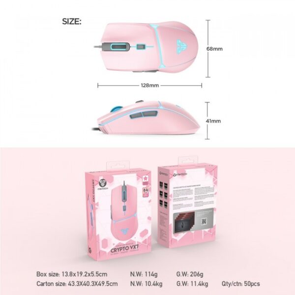 Fantech VX7 CRYPTO RGB Gaming Mouse (Pink Sakura Edition) - Image 6