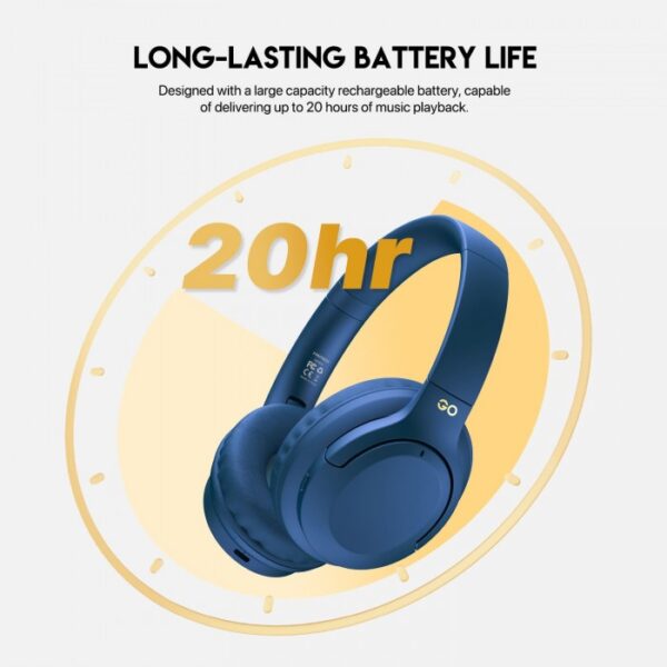 Fantech WH05 Go Vibe WIRELESS HEADPHONES, DUAL MODE CONNECTION BT5.3 & 3.5MM JACK GAMING HEADSET (Blue) - Image 6