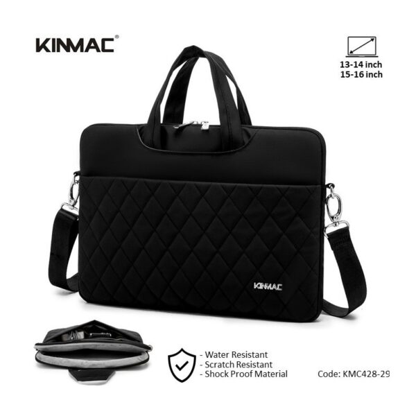 Kinmac Business Laptop Bag KMC428-29 Black Embroidery, High Quality, Soft Interior Lining & Water-resistant
