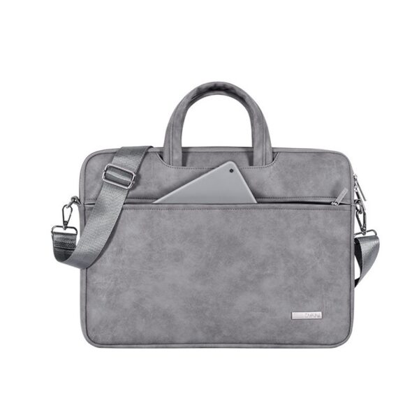 Canvasartisan Business Laptop Bag L11-C22, High Quality Leather Gray