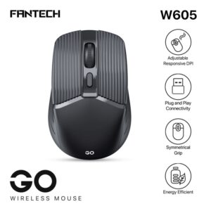 FANTECH W605 GO: Reliable Wireless Mouse for Home and Office BLACK
