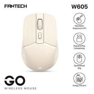 FANTECH W605 GO: Reliable Wireless Mouse for Home and Office Beige
