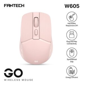 FANTECH W605 GO: Reliable Wireless Mouse for Home and Office PINK
