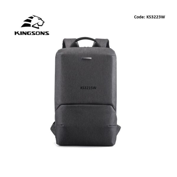 Kingsons Ultra Slim Design Backpack KS3215W Black, Water-resistant, Light Weight