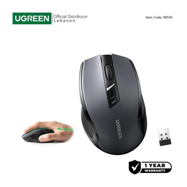 UGREEN Silent Wireless Mouse, 4000DPI, Accurate Control, Ergonomic Design for maximum Comfort - MU006 90545