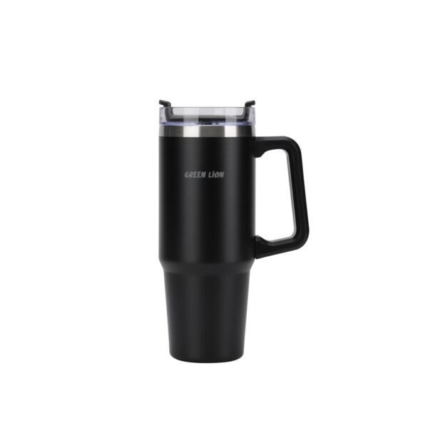 Green Lion Vacuum Travel Mug Black - Image 2
