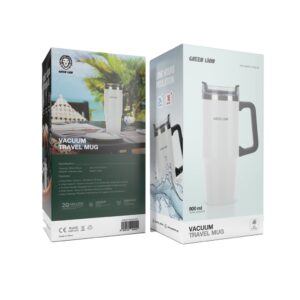 Green Lion Vacuum Travel Mug white