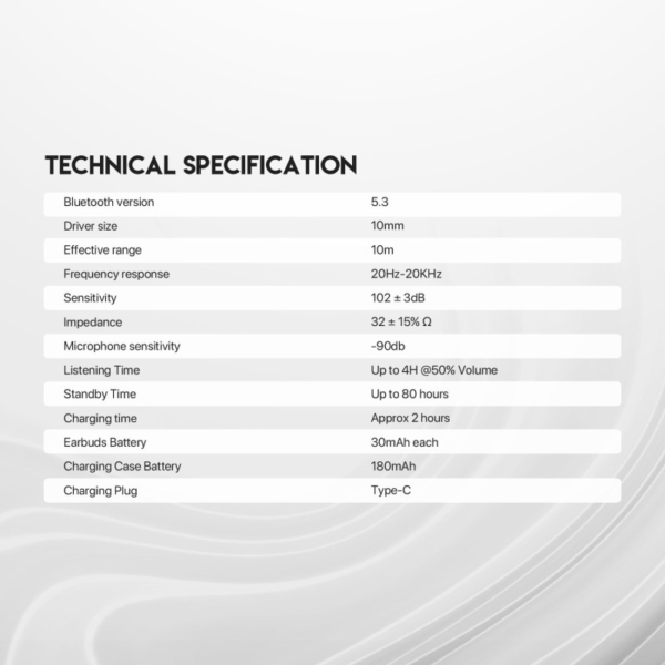Fantech TWS Wave 13, Bluetooth, Wireless Earbuds compatible with android and iOs - TW13 black - Image 4
