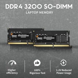 DATO 16GB DDR4 3200MHz PC4-25600 CL22 1.2V SODIMM 260-Pin Laptop RAM – Non-ECC, Low Power, High Stability, Backward Compatible Memory Module