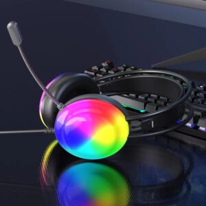 Lenovo G30 LED Gaming Headphones USB&3.5MM Wired Headsets With Microphone 7.1 Surround Sound Retractable Active Noise Cancelling Headphone Over Ear Earphone